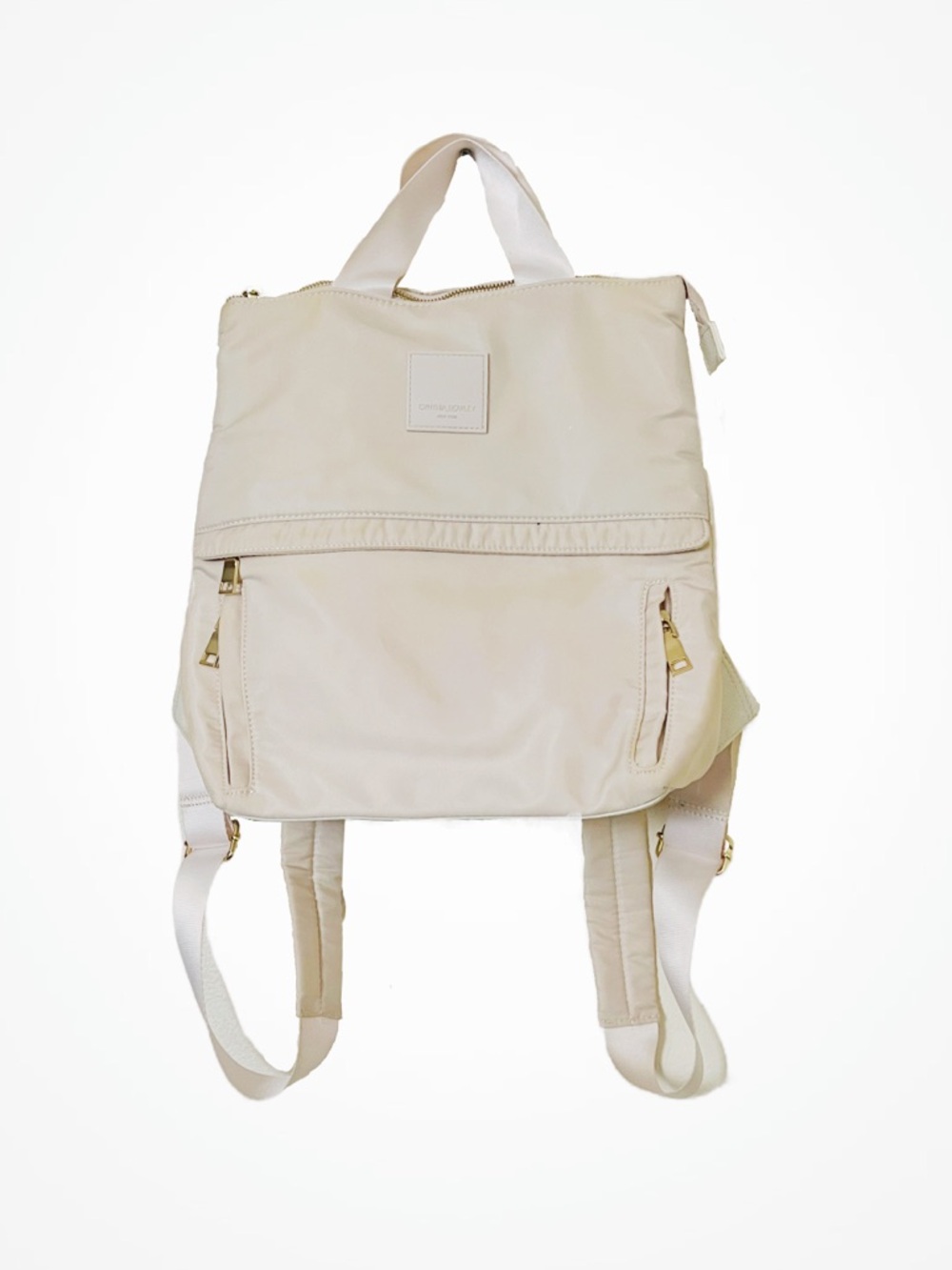 Cynthia Rowley Cream white Women's Backpack Tote with Gold Hardware -